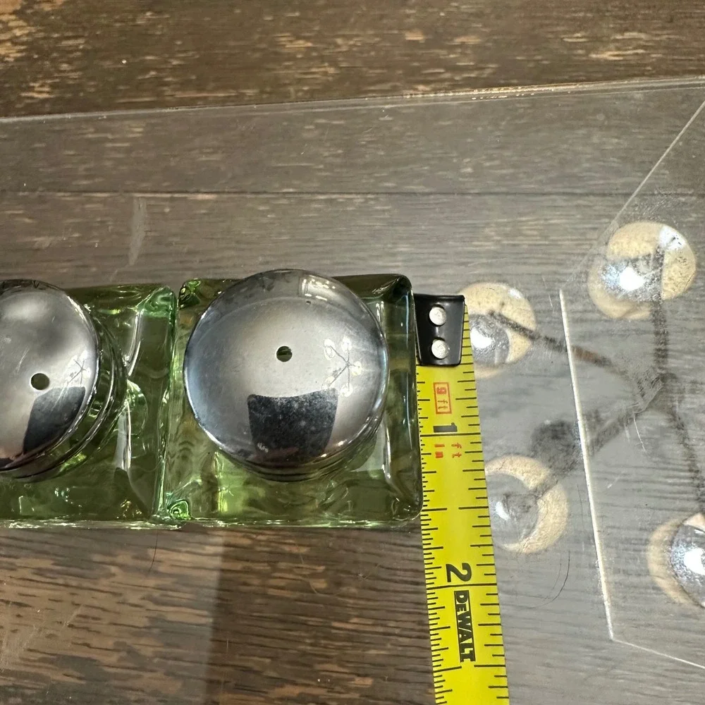 Pottery Barn Monterey collection Green Icecube Salt and Pepper Shakers NEW